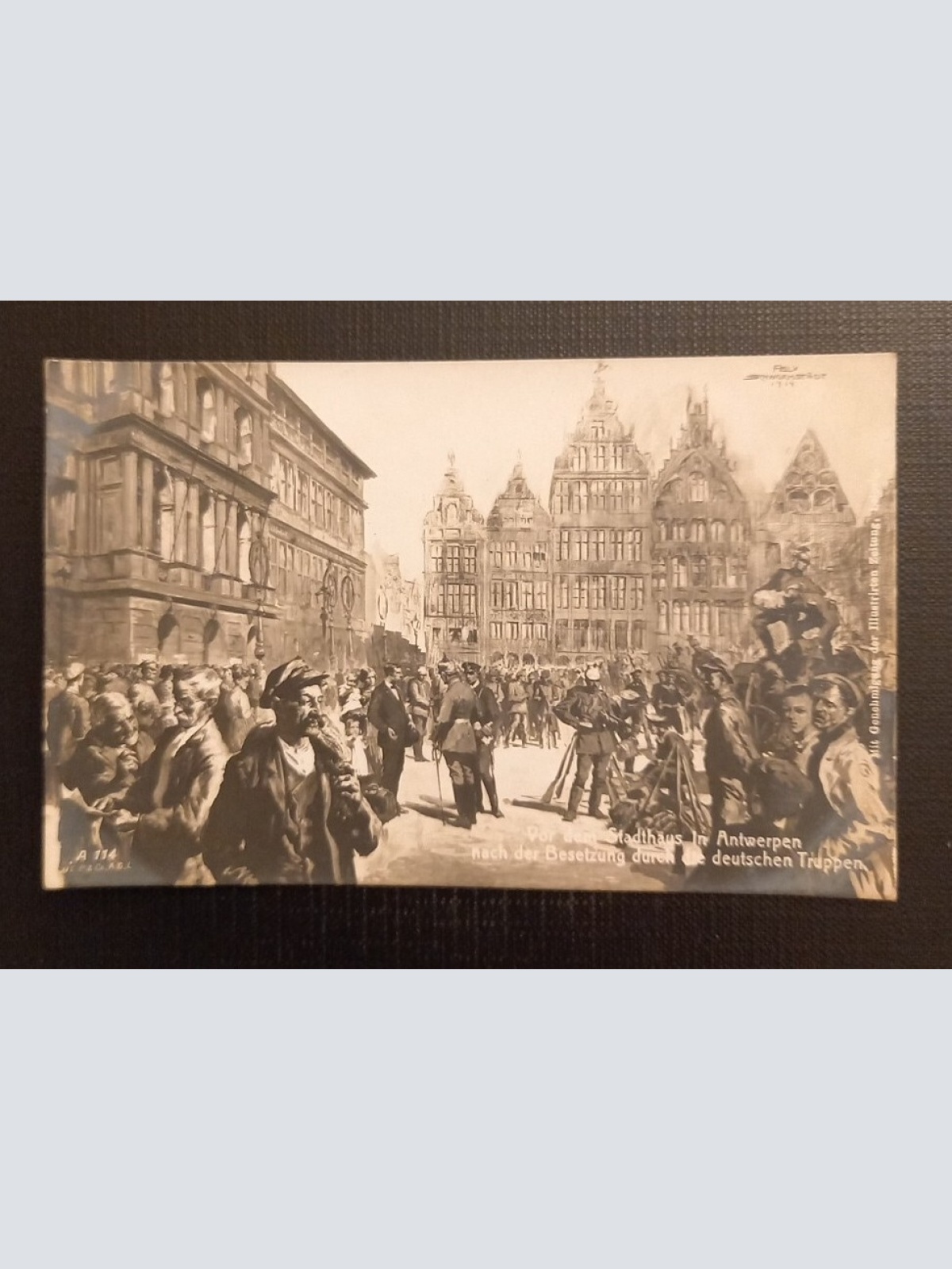 Vor Dem Stadthaus In Antwerpen Nach Der Besetzung Durch Die Deutschen Truppen Ga