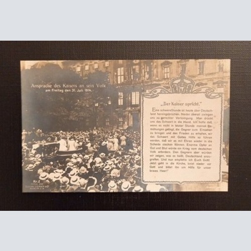 Ansichtskarte IWK Ansprache Des Kaisers An Sein Volk 00303
