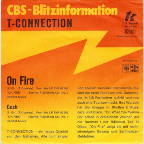 T-Connection - On Fire (7", Single, Promo)