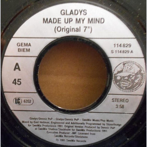 Gladys - Made Up My Mind (7", Single, Promo)