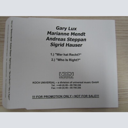 CD / GARY LUX , MARIANNE MENDT , ANDREAS STEPPAN, HAUSER   / PROMO / RARITÄT /