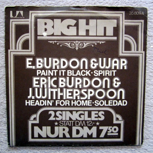 2 SINGLE  / ERIC BURDON AND WAR / ERIC BURDON & J.WITHERSPOON / RARITÄT /