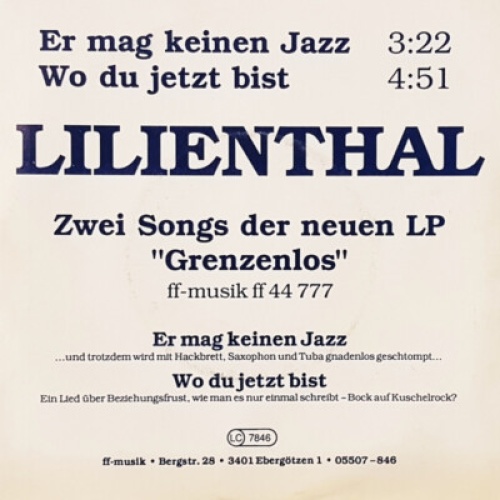 Lilienthal (2) - Er Mag Keinen Jazz (7", Single, Promo)
