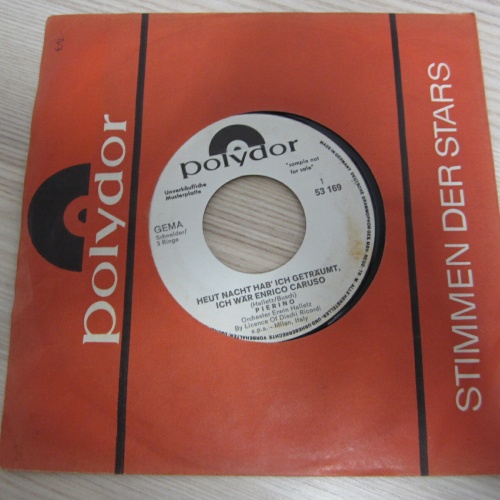 Single /  PIERINO - HEUT NACHT HAB ICH GETRÄUMT / MUSTER / PROMO / RAR /