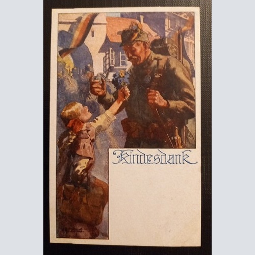 Kindesdank Mit Blumenstrauß Ga