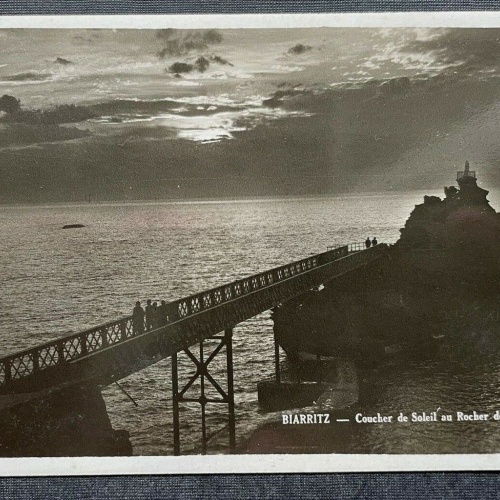 Biarritz Sonnenuntergang Rocher de la Vierge Jungfrauenfels Frankreich 402664 C