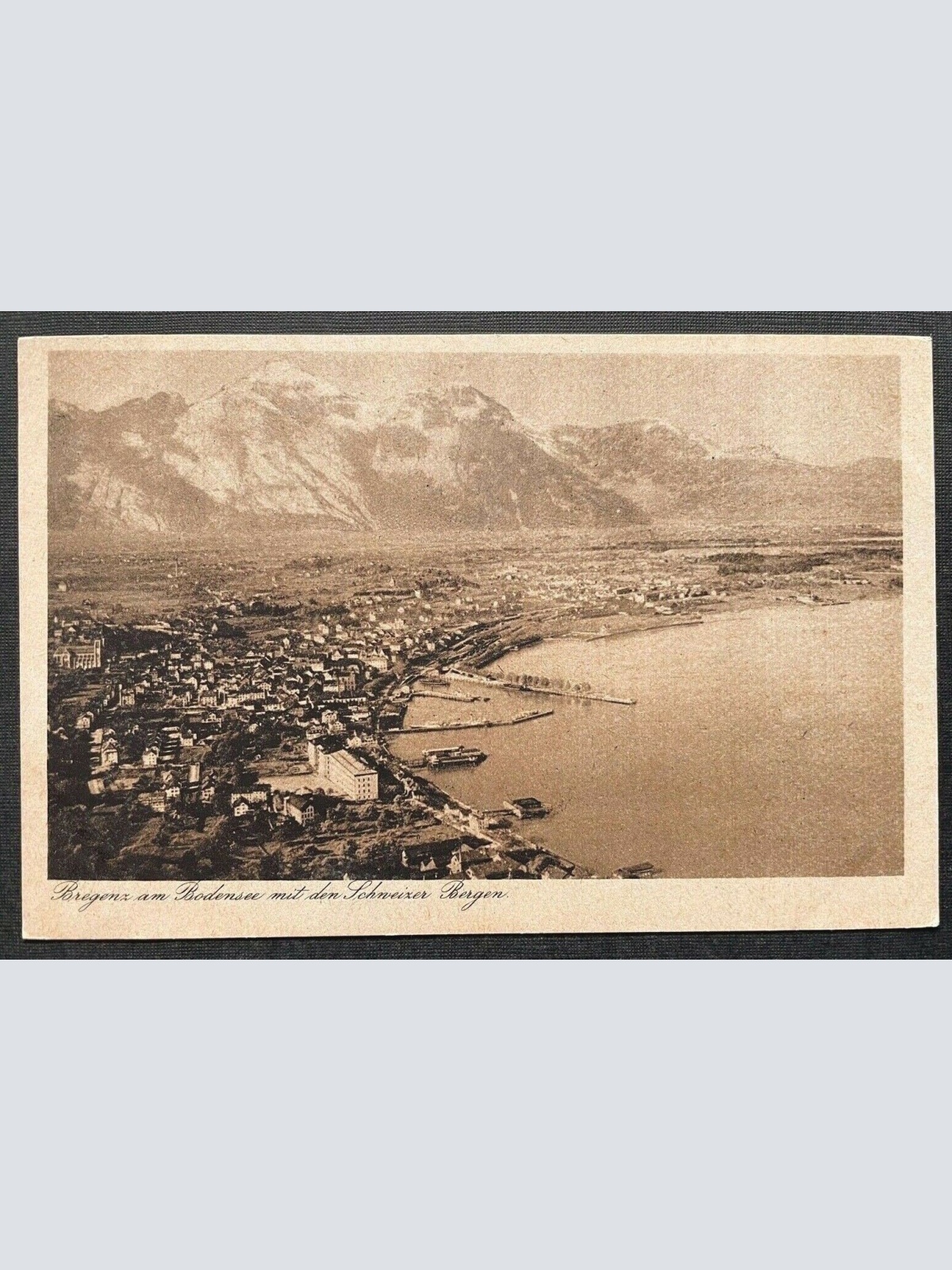 Ansichtskarte Bregenz Bodensee Schweizer Berge Stadt Gebirge Vorarlberg