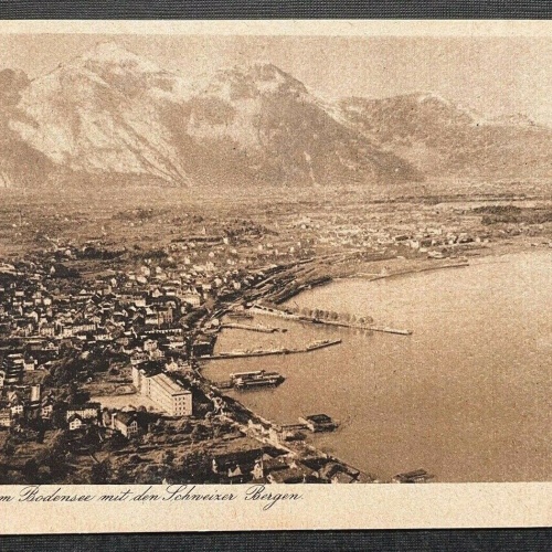 Ansichtskarte Bregenz Bodensee Schweizer Berge Stadt Gebirge Vorarlberg