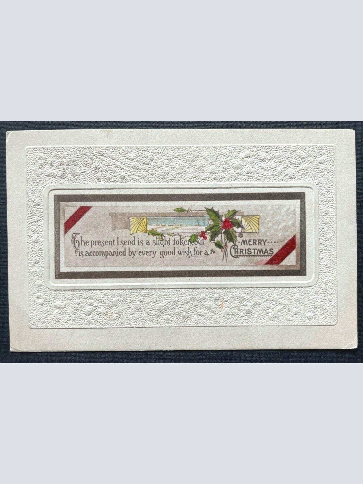 AK Merry Christmas Fröhliche Weihnachten Spruch Geschenk Mistel 402647 TH C