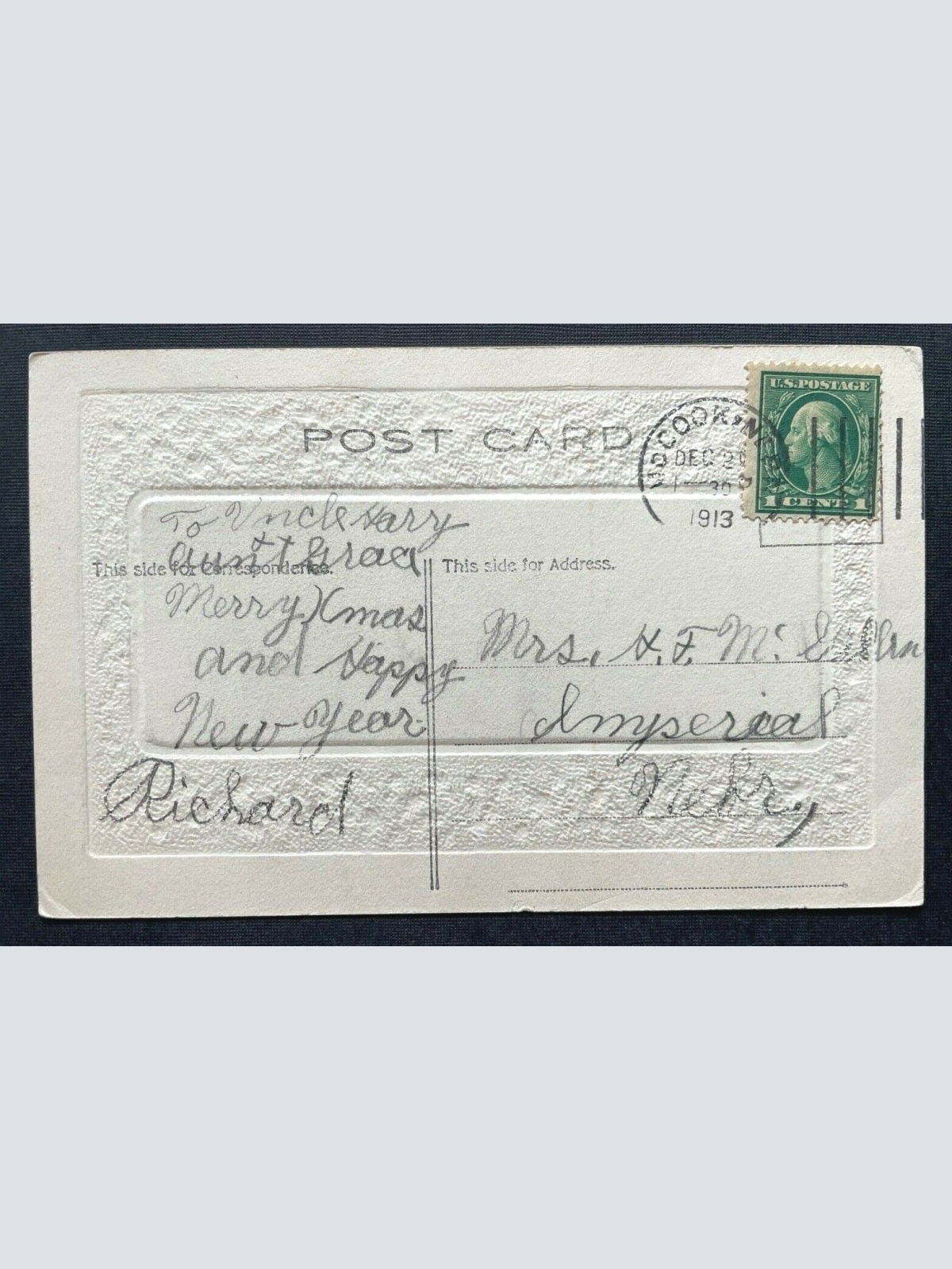 AK Merry Christmas Fröhliche Weihnachten Spruch Geschenk Mistel 402647 TH C