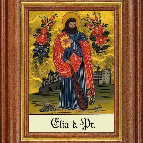 Hinterglasbild - elia der prophet - patronatsbild taufe namenspatron 12,7x16