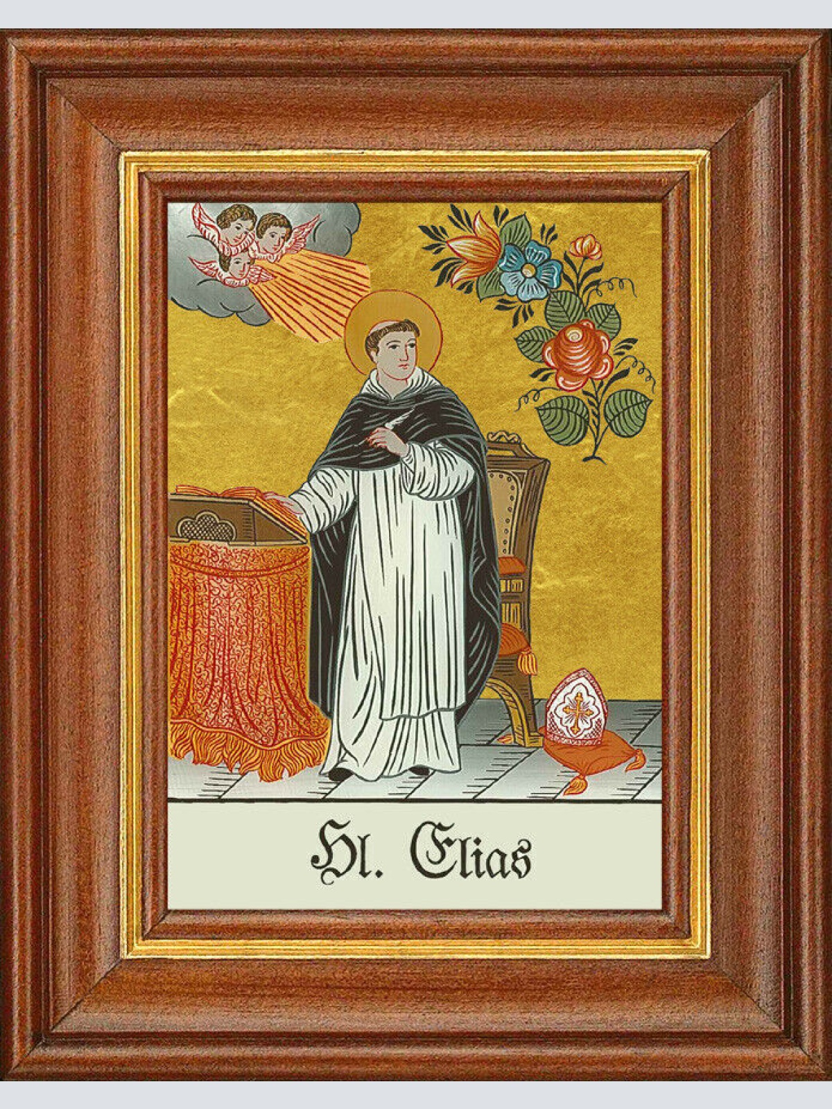 Hinterglasbild - Heiliger Elias - Patronatsbild Taufe Namenspatron 12,7x16