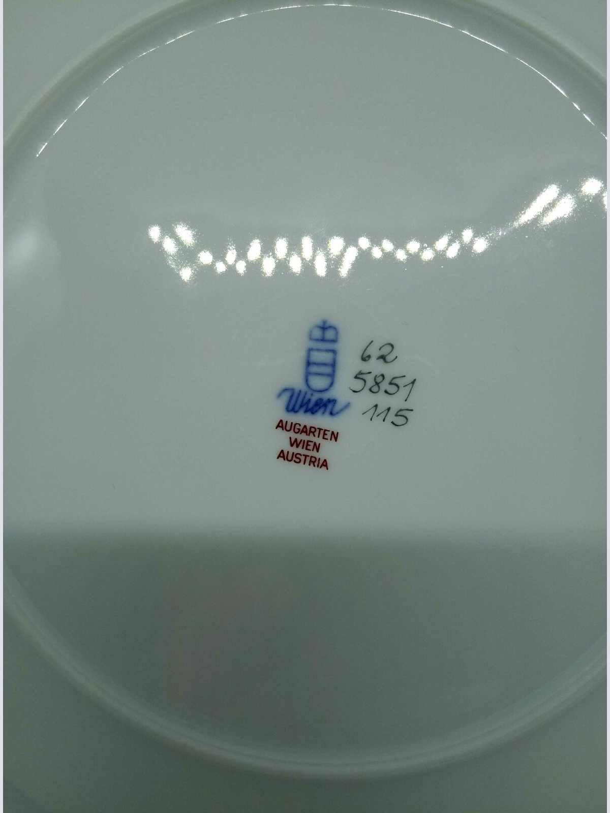 Augarten Dessertteller 20cm Dekor grüne Rosen 62 5851 115 mit Goldrand 60218