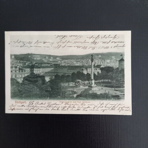 Ansichtskarte Stuttgart, Schlossplatz mit Kgl. Schloss 402722 gr