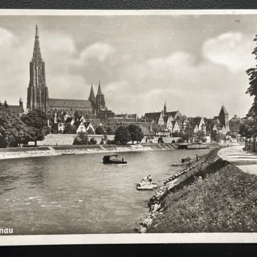 Ulm Donau Stadt Fluss Boot Kirche Baden-Württemberg Deutschland 600144A TH D