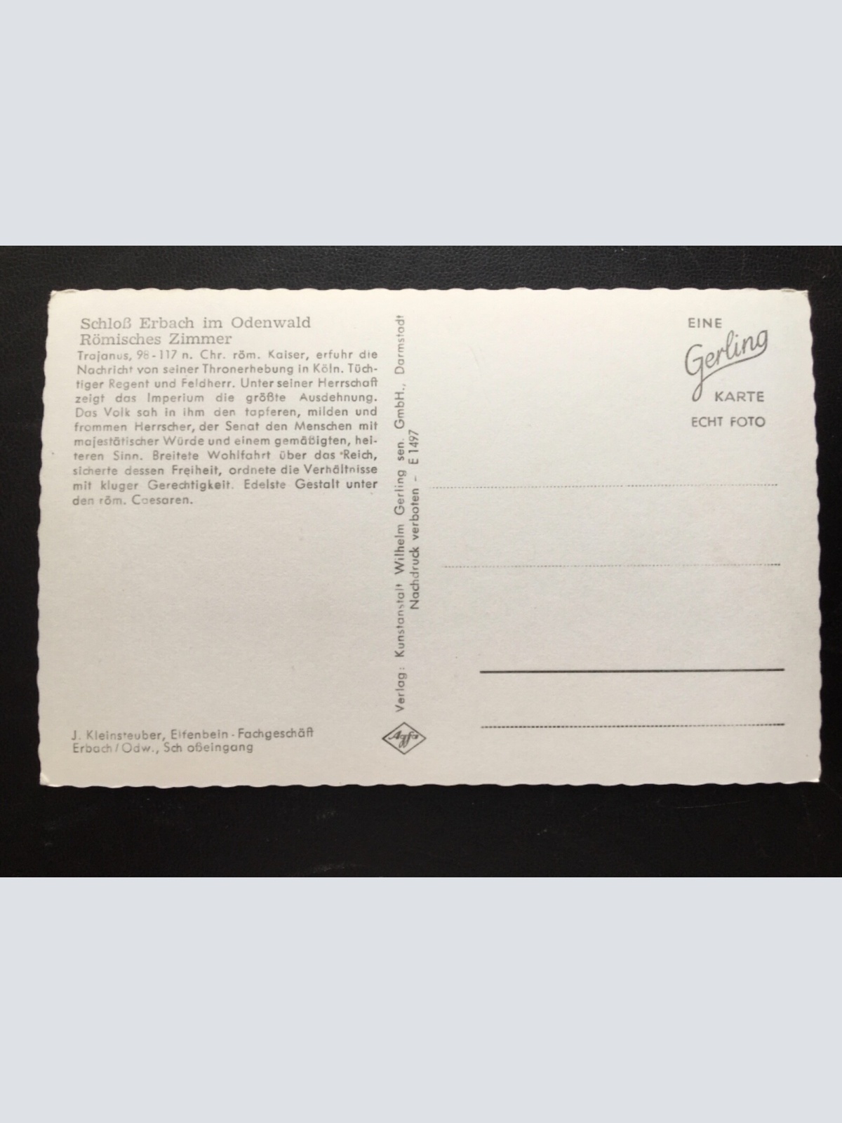 Schloss Erbach im Odenwald - Römisches Zimmer - Kaiser Trojanus Statue 180151 A