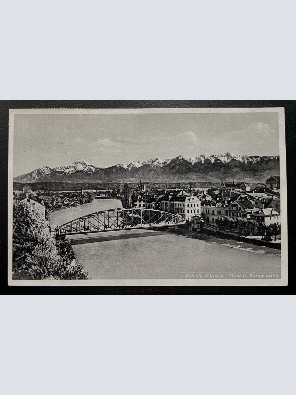 Villach Drau Karawanken Stadt Fluss Brücke Gebirge Kärnten Österreich 600138A D