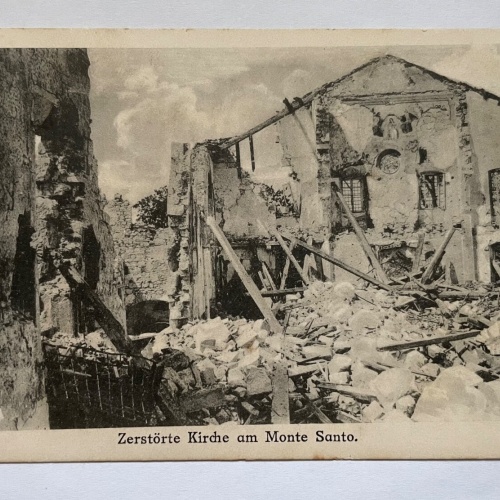 Zerstörte Kirche Am Monte Santo Krieg Berg Gebäude Slowenien 270089 K TH