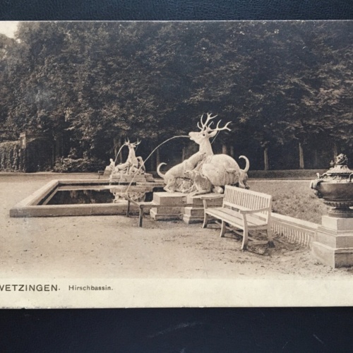 Schwetzingen - Hirschbasin - Schlossgarten - Statue Skulptur 180161 TH