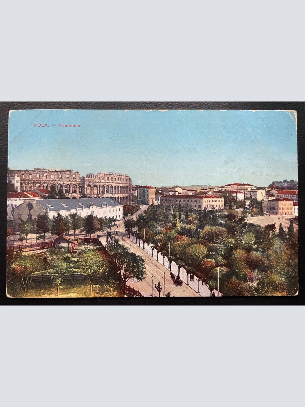 Pola Panorama Stadt Amphitheater Strasse Gebäude Pula Isrien Kroatien 600116A D