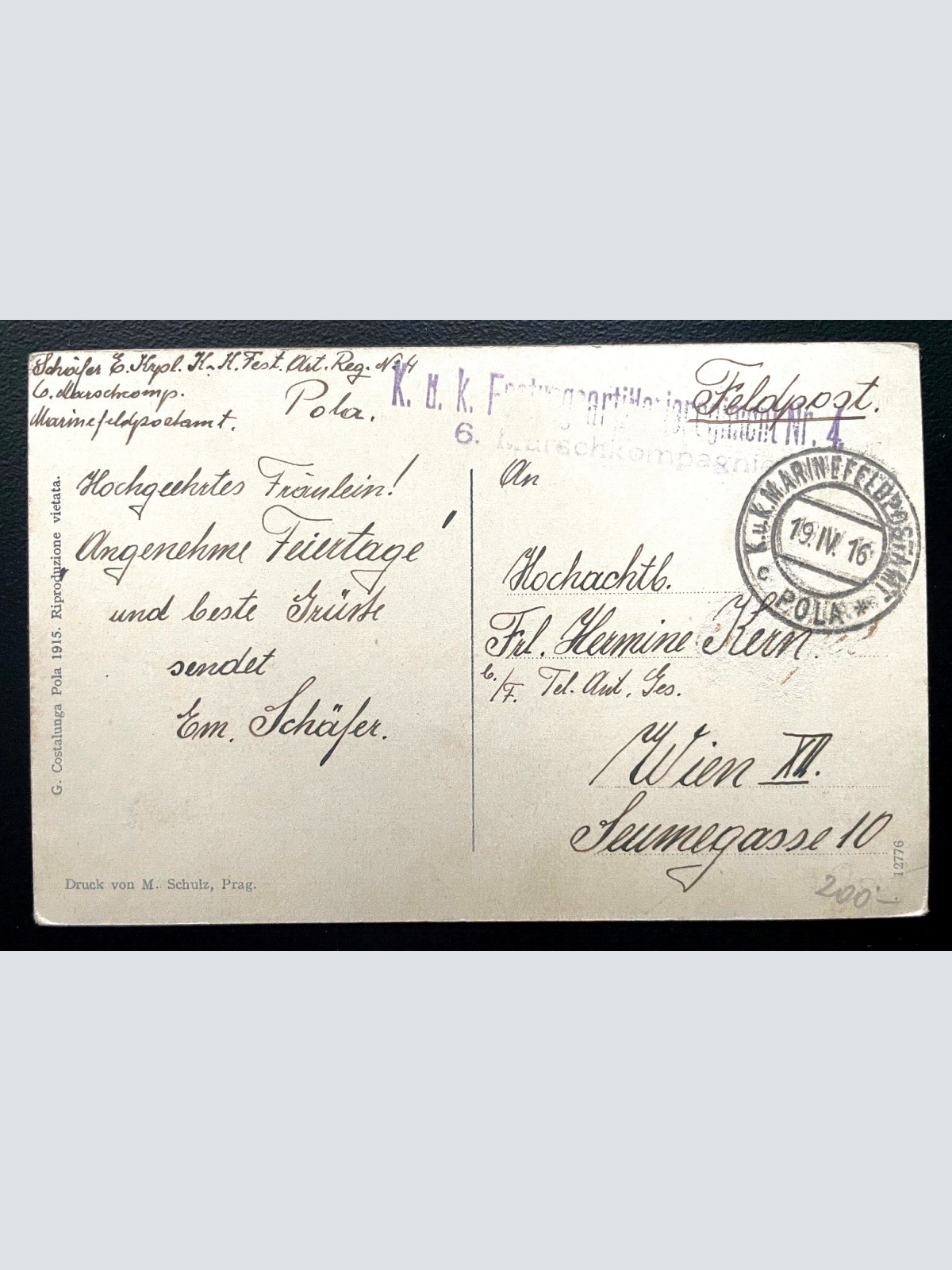 Pola Hotel Riviera del mare Pula Boot Meer Hafen Ufer Isrien Kroatien 600117A D