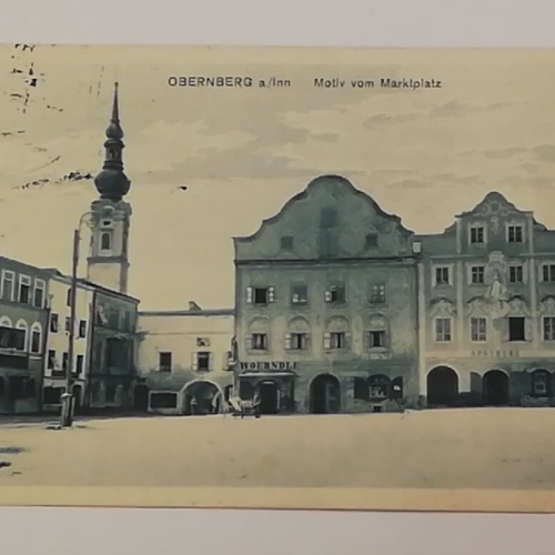 Oberösterreich Innviertel Obernberg Inn Marktplatz Woerndle Kirche 600692A tl