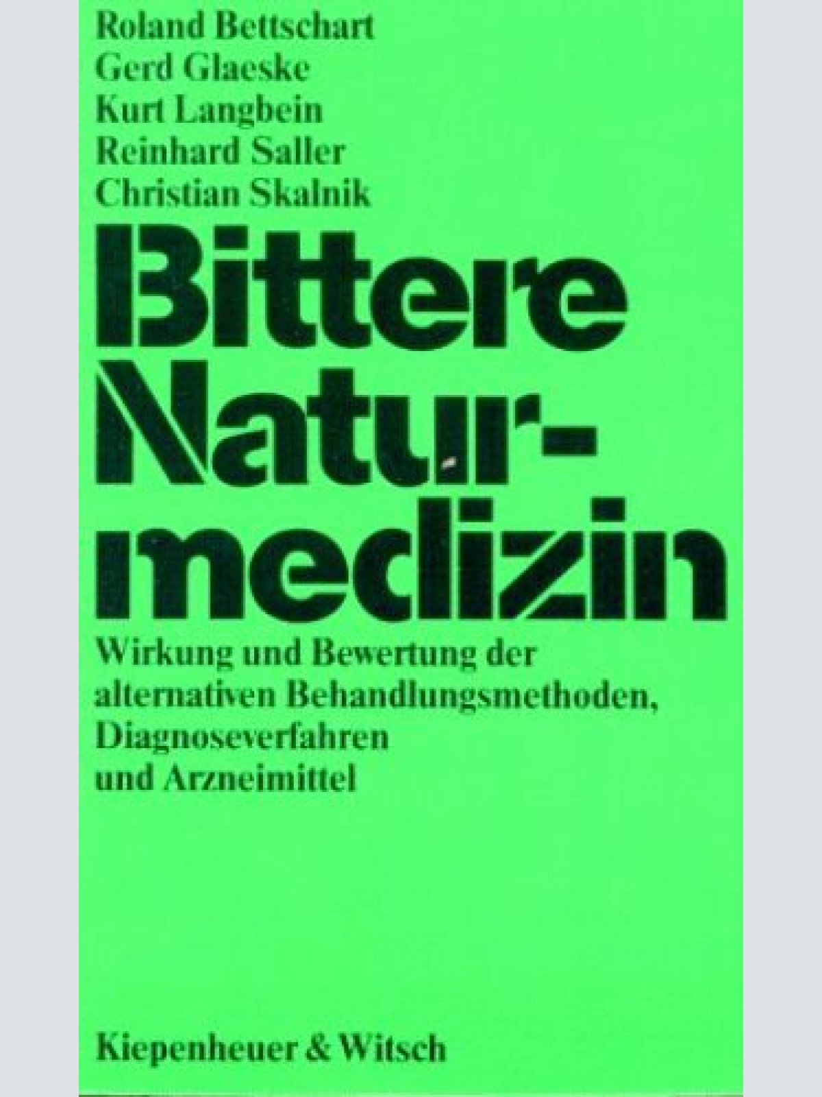 Bittere Naturmedizin Bettschart, Roland (Mitwirkender):