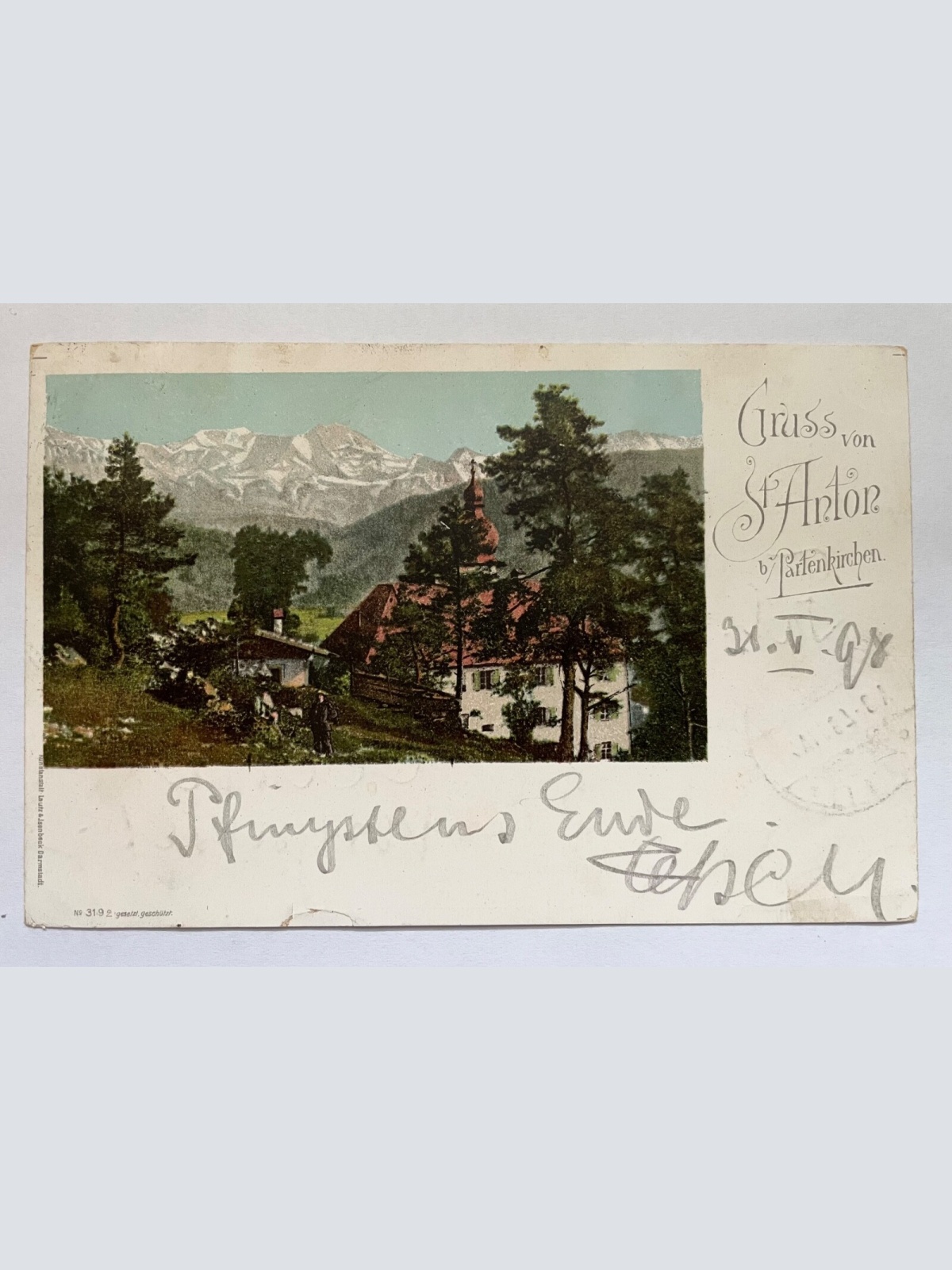 Gruss Von St. Anton Partenkirchen Berg Gemeinde Bayern Deutschland 410711 K TH
