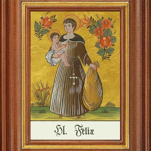 Hinterglasbild - heiliger felix - patronatsbild taufe namenspatron 12,7x16