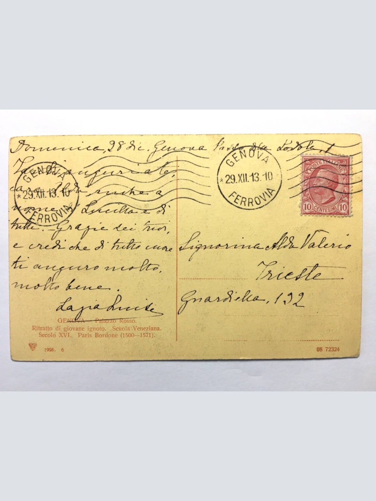 Porträt eines unbekannten jungen Mannes (P. Bordone) - Künstlerkarte 50018 TH D