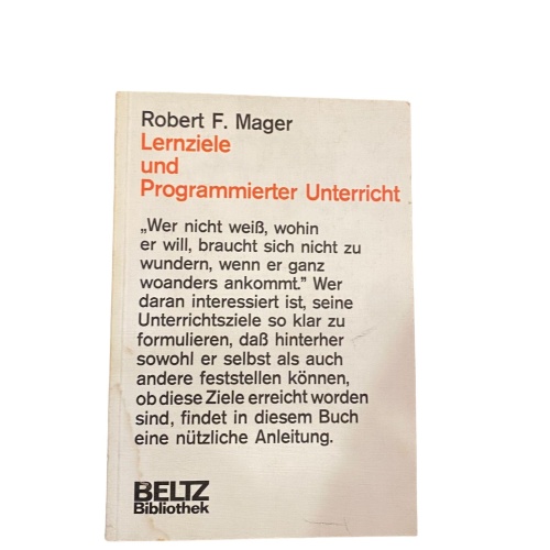 2824 Robert Frank Mager LERNZIELE UND PROGRAMMIERTER UNTERRICHT