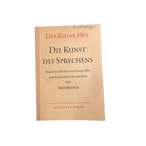 Fritz Reusch DER KLEINE HEY - DIE KUNST DES SPRECHENS +Abb
