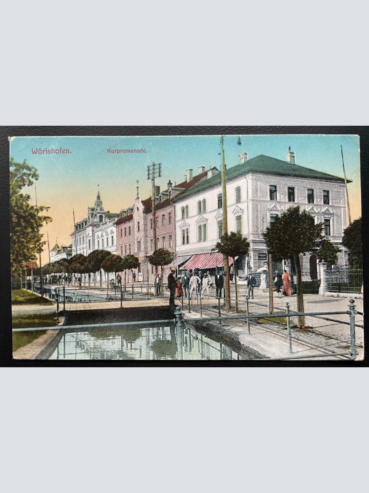 Wörishofen Kurpromenade Ort Bach Spaziergänger Bayern Deutschland 600132A TH D