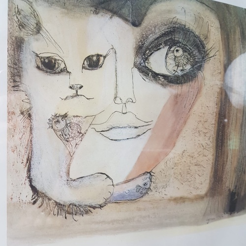 Zeefdruk/Tekening - Kunstenaar Lynn (1972) - Gesigneerd