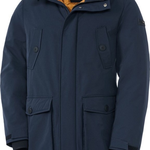 HENSON&HENSON Herren Thermo-Parka dunkelblau mit vielen Details