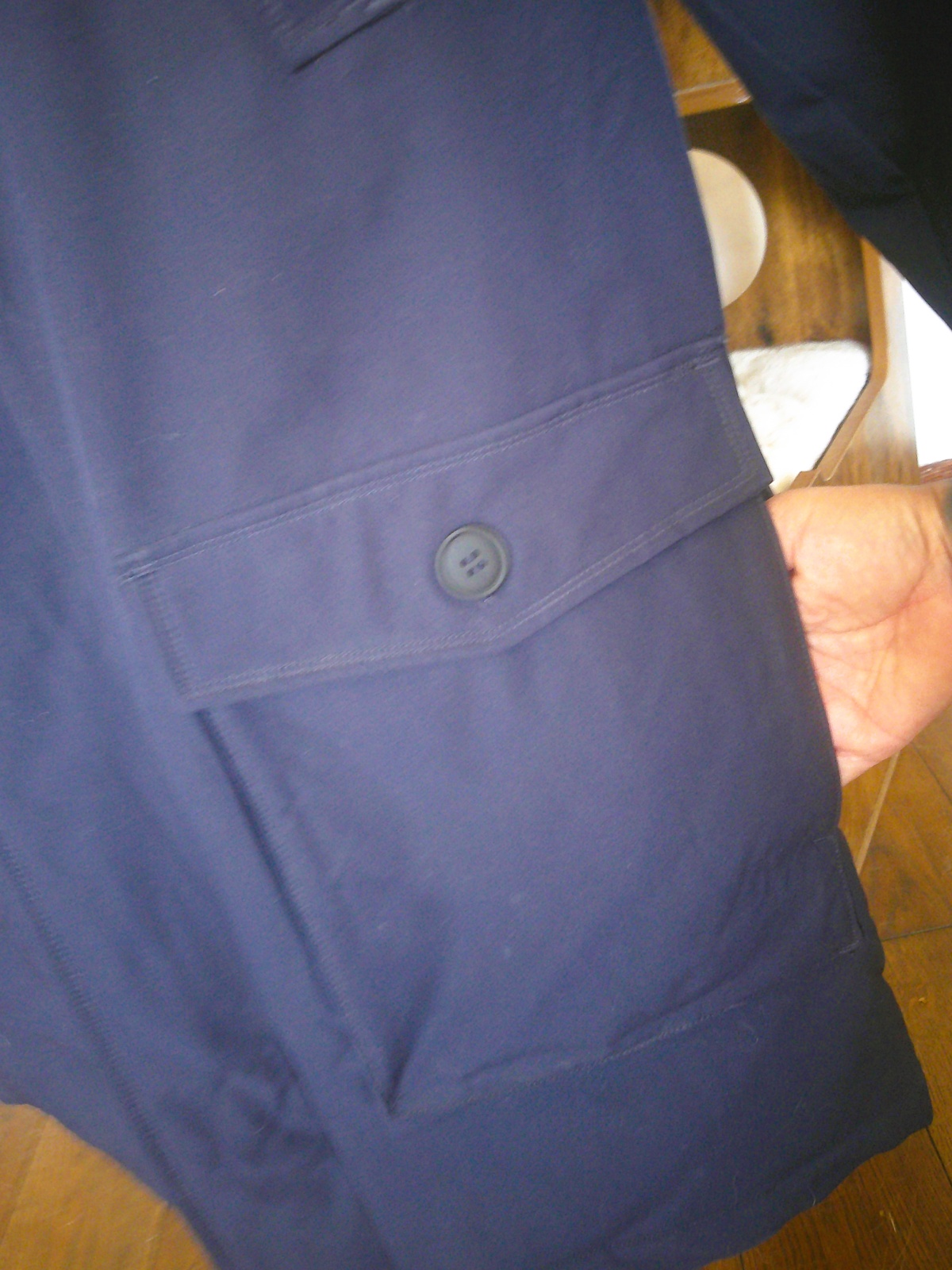 HENSON&HENSON Herren Thermo-Parka dunkelblau mit vielen Details