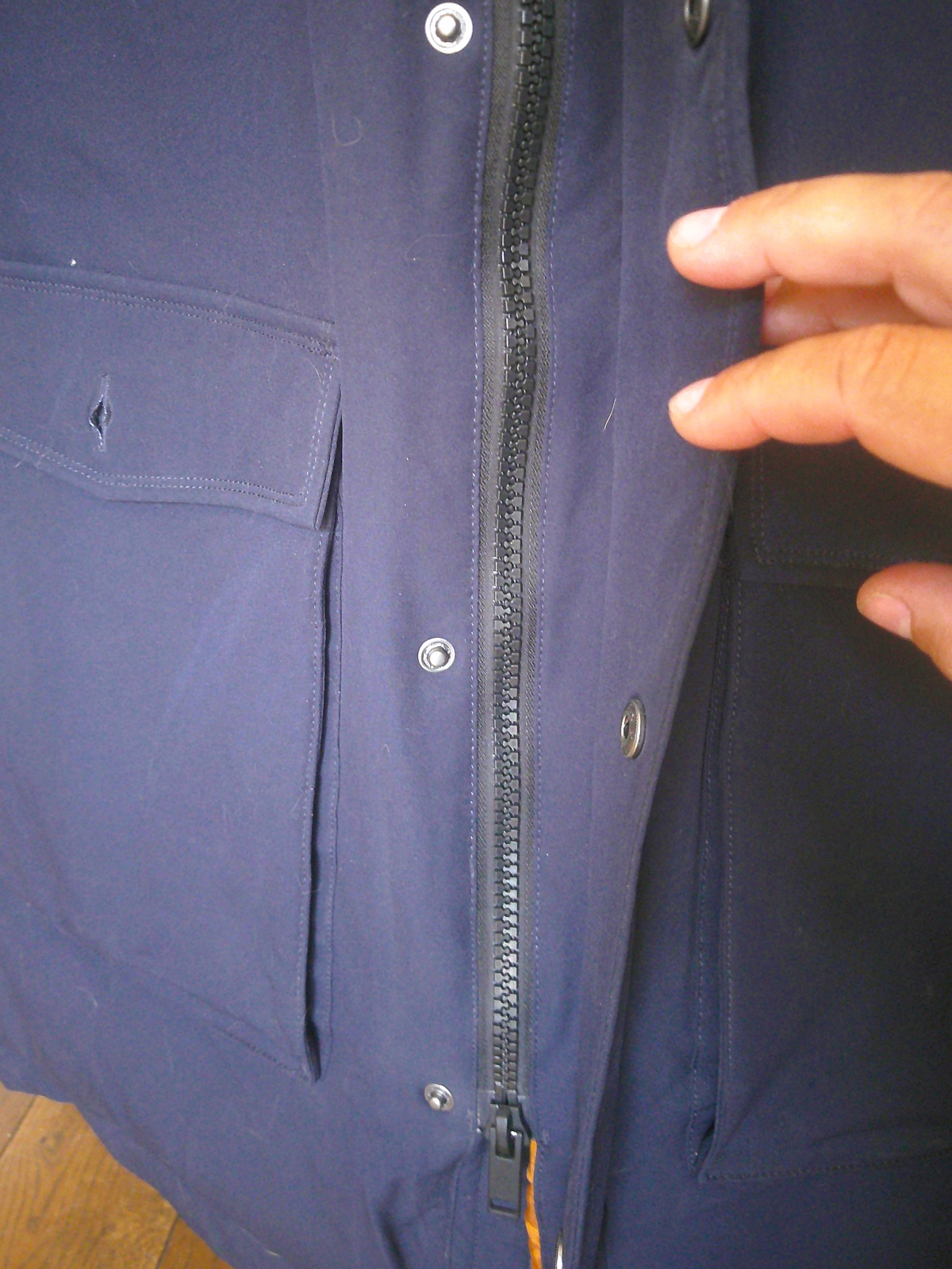 HENSON&HENSON Herren Thermo-Parka dunkelblau mit vielen Details