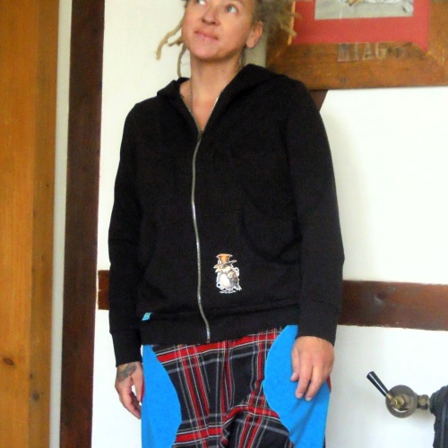 Sweatjacke  Kapuzenjacke Steam Punk schwarz