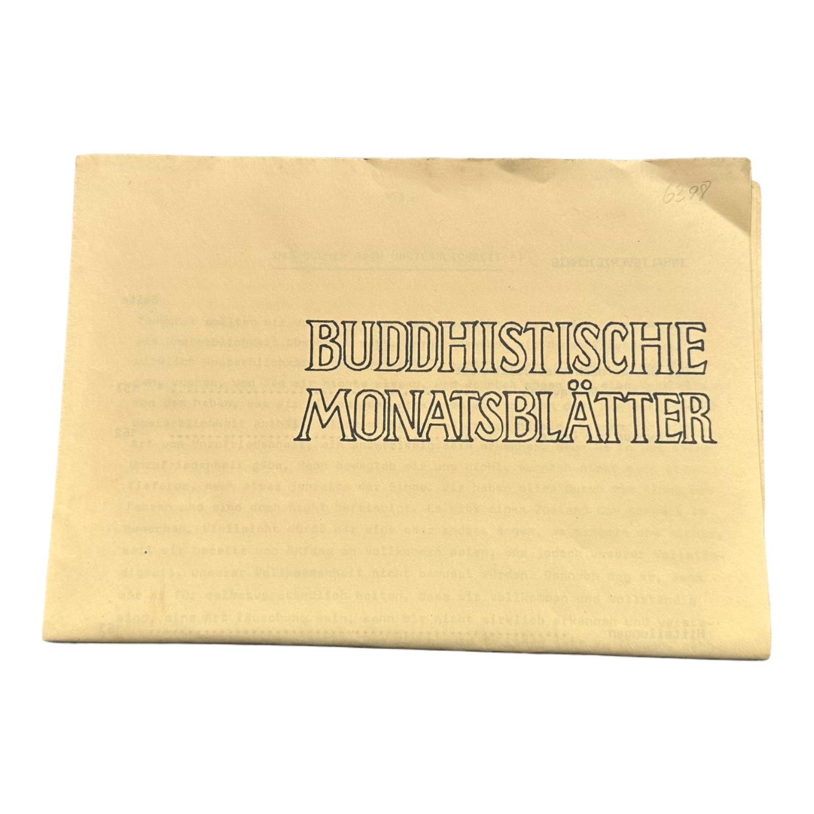 6397 (Ohne Autor) BUDDHISTISCHE MONATSBLÄTTER. 1975-XXI NR. 9